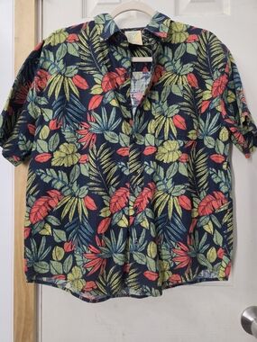 VTG Women’s Thereabouts Hawaiian Aloha Tropical Floral Colorful Shirt Y2k #0302